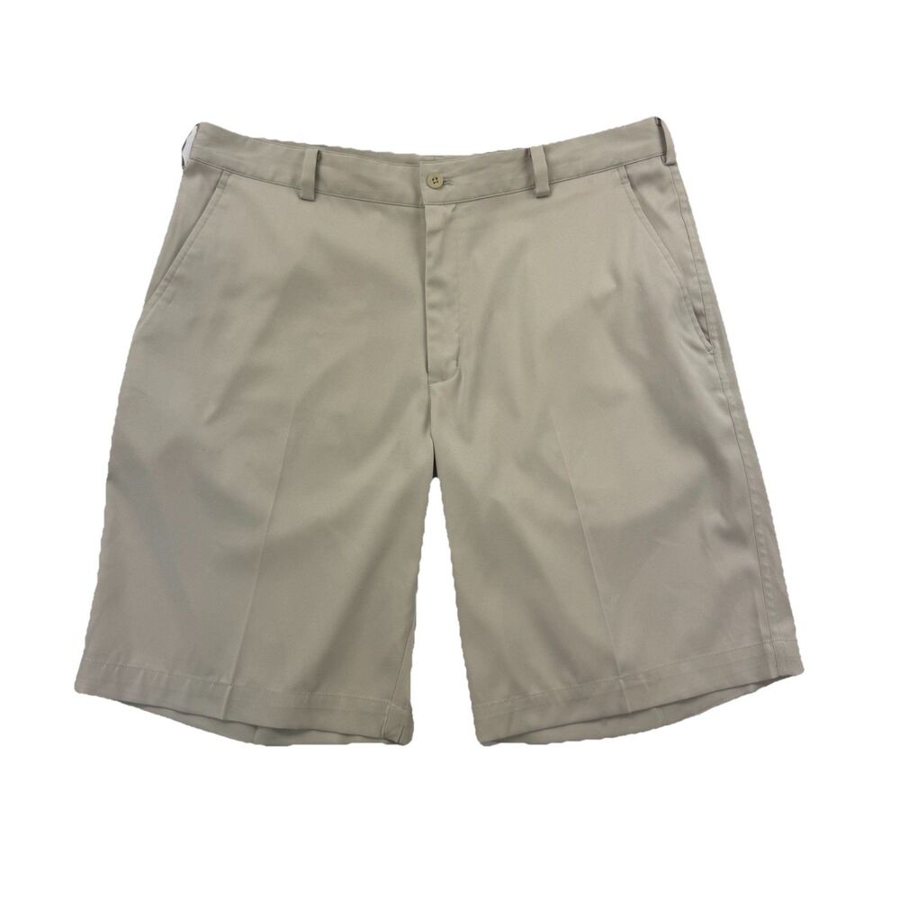 Nike Golf Dri-FIT Shorts Men’s 36 Beige Khaki Flat Front Performance